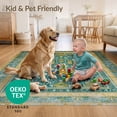 thumbnail image 4 of ODIKA 2'x3' Ultra-Soft Accent Mat, Mid Geometric Century Interlocking Shapes Abstract Hallway Teal None Washable, Bare feet friendly, Easy Care Indoor rug for Bedside, Footrest, 4 of 7