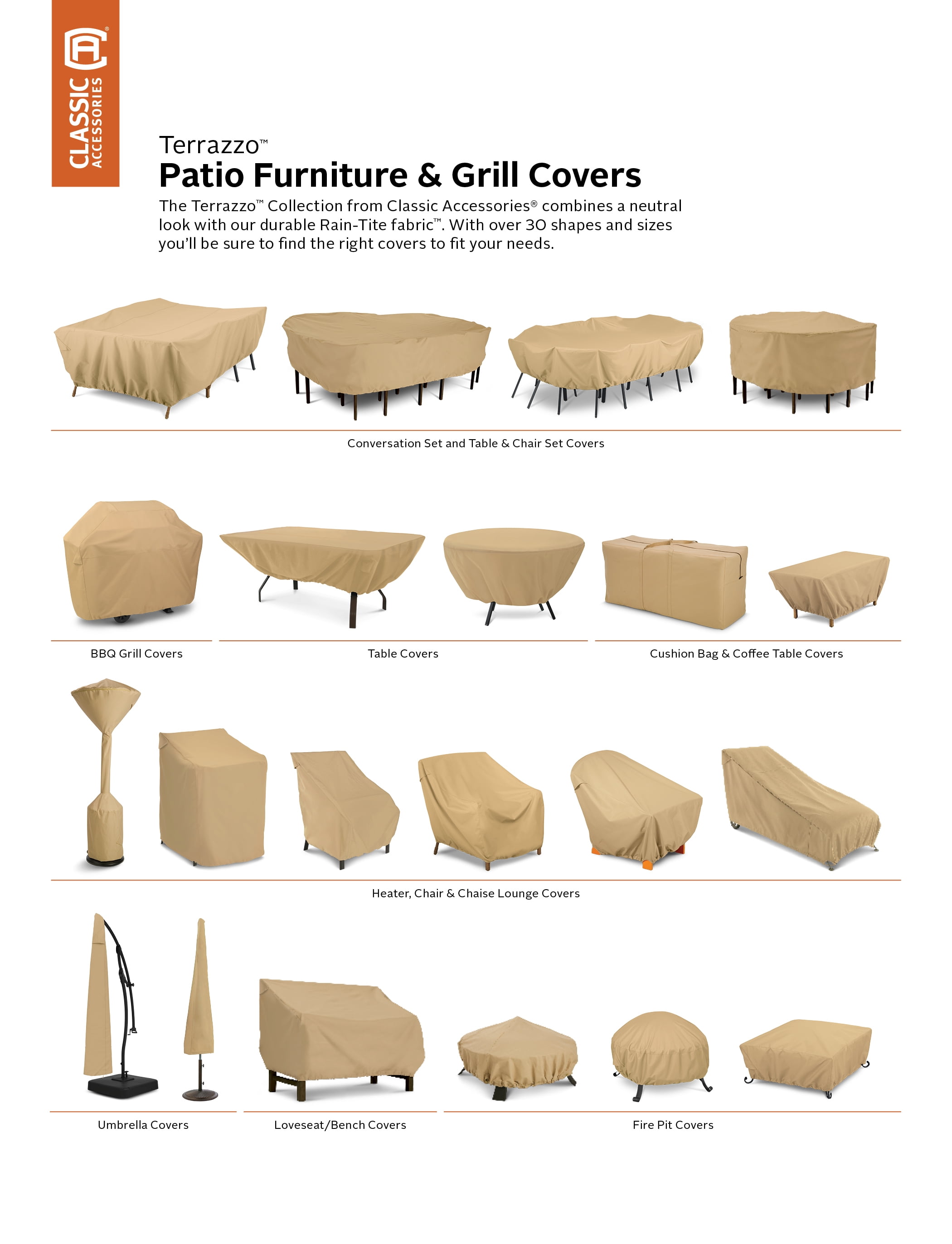 loveseat patio set on Classic Accessories Terrazzo Barbecue Bbq Grill Patio Storage Cover Up To 58 Wide Medium Walmart Com Walmart Com