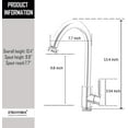 thumbnail image 7 of Chrome Kitchen Bar Sink Faucet Single Hole High Arc Hot/Cold Stainless Steel, 7 of 7