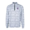 thumbnail image 2 of Men's Cutter & Buck Charcoal Kansas State Wildcats Big & Tall Traverse Camo Print Stretch Quarter-Zip DryTec Top, 2 of 3