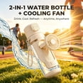 thumbnail image 3 of 2-In-1 Water Bottle With Built-In Foldable Fan, 2026 New Water Misting Fan Portable Handheld Spray Fans, 23.3 Oz Dual Drinking Water Bottle, 150° Rotation Misting WaterBottle, 3 of 7