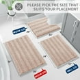 thumbnail image 2 of Bathroom Rug Mat, Non Slip Quick Dry Bath Mats, Extra Thick And Super Absorbent Bath Rugs, Luxury Microfiber Chenille Plush Fluffy Washable Soft Shower mat for Floor, 32"x 20", Beige with Pink, 2 of 6