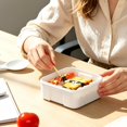 thumbnail image 4 of Portable Bento Lunch Box, Single Compartment Container with 2-in-1 Utensil, Microwave Reheatable for Office & Campus, 4 of 6