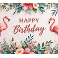 thumbnail image 3 of Tropical Theme Happy Birthday Banner Flamingo Birthday Party Decorative Backdrop for Birthday Celebration Event Decoration, 3 of 7