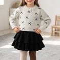 thumbnail image 4 of Posijego Little Girls Clothes Sets Bow Knit Sweater and Ruffled Skirt Set Toddler Girls Fall Clothes Outfits Size 2-8 Years, 4 of 8