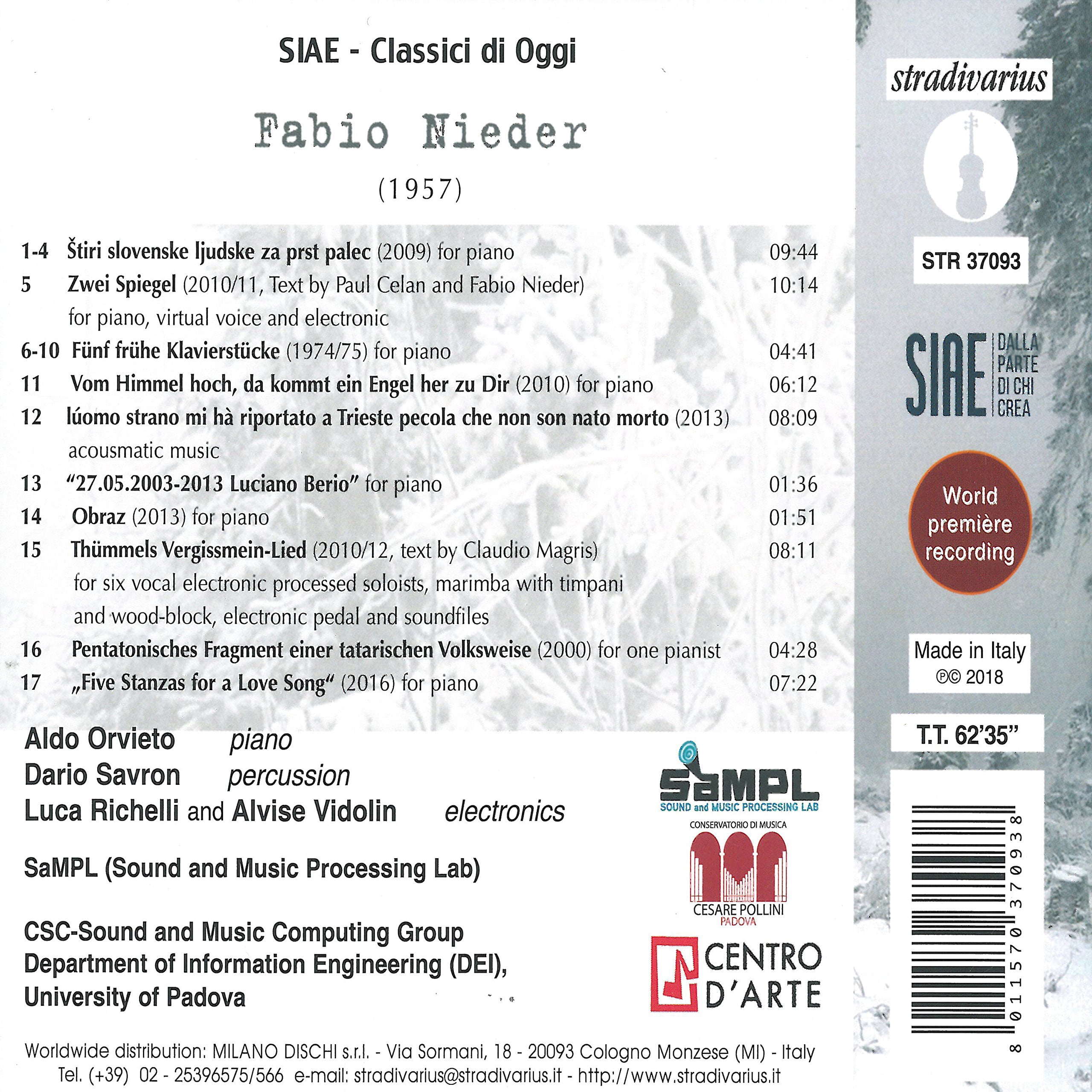 Nieder / Orvieto / Richelli - Obraz - Music & Performance - CD