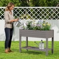 thumbnail image 5 of Nihsuao Elevated Mobile Raised Garden Bed with Storage Shelf & Lockable Wheels, Weather-Resistant HDPE Planter Table for Patio, Herb & Vegetable Growing, Gray, 5 of 7