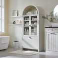 thumbnail image 7 of 71 " Tall Bookshelf with Storage, 4 Doors & Drawers, Wooden Arched Bookshelf for Living Room Office, 7 of 7
