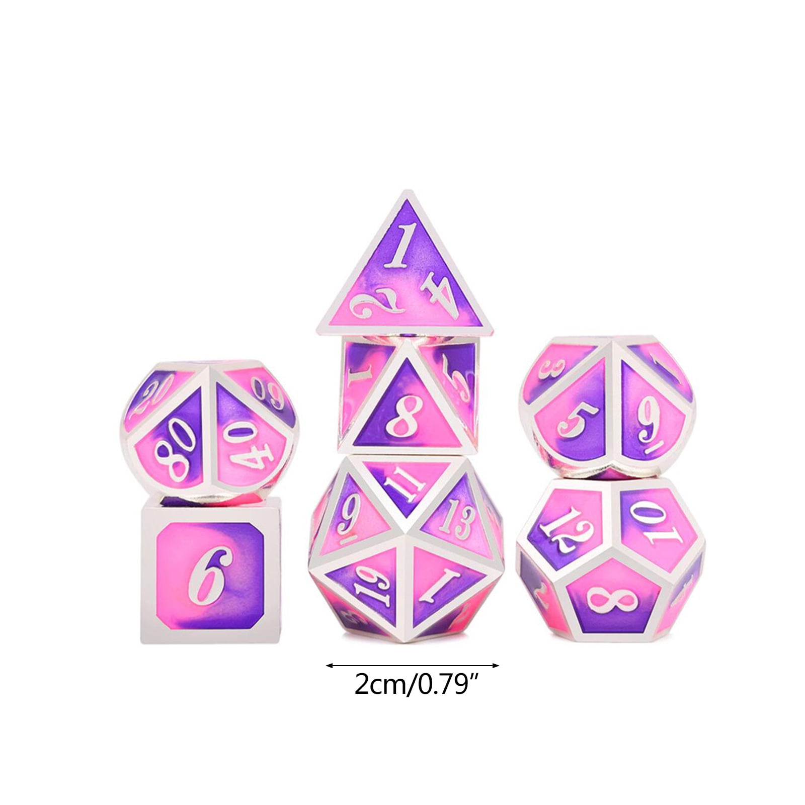 ZPAQI 7Pcs/pack Metal D4 D6 D8 D10 D12 D20 Game Props Educational Toys Digital Dices