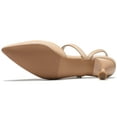 thumbnail image 3 of DADAWEN Women's Closed Pointed Toe Low Heels Slingback Pumps Kitten Heels Stylish Nude Wedding Party Prom Dress Shoes 8 US, 3 of 5