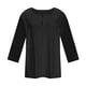 thumbnail image 3 of Puntoco 2024, tops de verano a la moda para mujer, tops de talla grande para mujer, blusa Sexy con cuello en V, blusa holgada informal sólida de verano con manga 3/4, 3 of 4