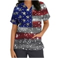 thumbnail image 3 of Gamivast Scrubs for Women Usa Modern Fit Graphic V-Neck Short Sleeve Nursing Scrubs with Pockets Soft Stretch Quick-Dry Scrub Shirts Healthcare Workwear, 3 of 5