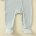 thumbnail image 5 of Aihuaihua Baby Boys Bodysuits Soft Footed Pajamas Snap Buttons Toddler Winter Fall Outfit Warm Clothes Stylish Sleepers Size 0-3 Months Light Green, 5 of 5