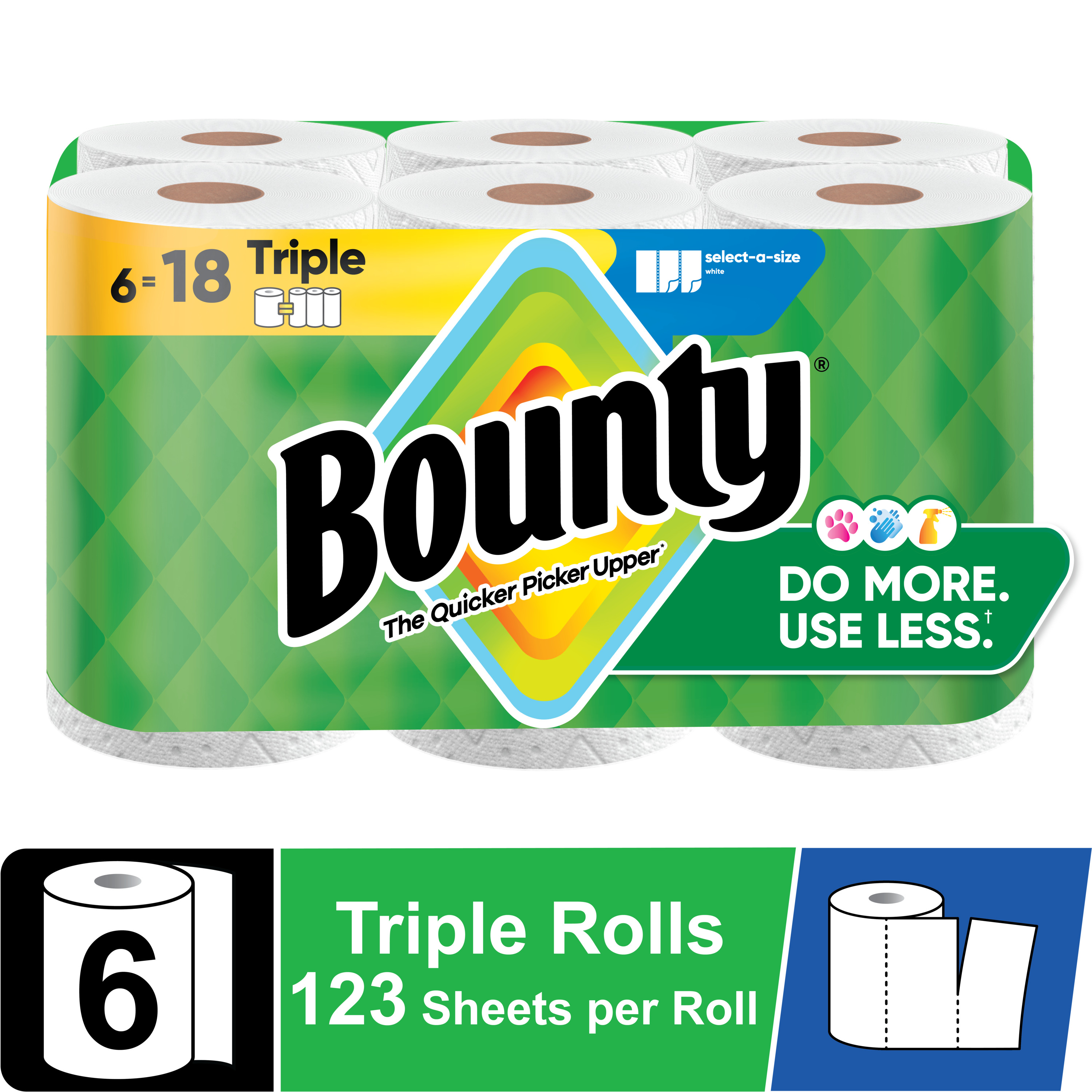 Bounty Select-A-Size Paper Towels, 6 Triple Rolls photo 2