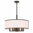 thumbnail image 2 of Livex Lighting Fabric Shade 7 Light Bronze Pendant Chandelier, 2 of 4
