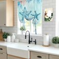 thumbnail image 5 of Coastal Starfish Blue Tie Up Curtains 45 Inches Long, Kitchen Window Curtains Over Sink, Summer Beach Nautical Coral Small Window Curtains Shade Balloon Curtains Valances for Bedroom/Cafe 34"x45", 5 of 8