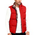 thumbnail image 2 of CharmCyan Men's Quilted Vest With Stand Collar Winter Casual Sleeveless Jacket With Pockets Thick Coat Gilet For Outdoor Red M, 2 of 5