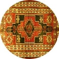 thumbnail image 1 of Ahgly Company Indoor Round Persian Yellow Traditional Area Rugs, 3' Round, 1 of 4