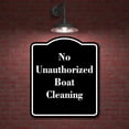 thumbnail image 2 of No Unauthorized Boat Cleaning BLACK Aluminium Composite Sign 8.5''x10'', 2 of 9