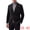 Black, variant on Men's Faux Suede Notched Lapel Single Breasted Blazer Jacket XL Gray