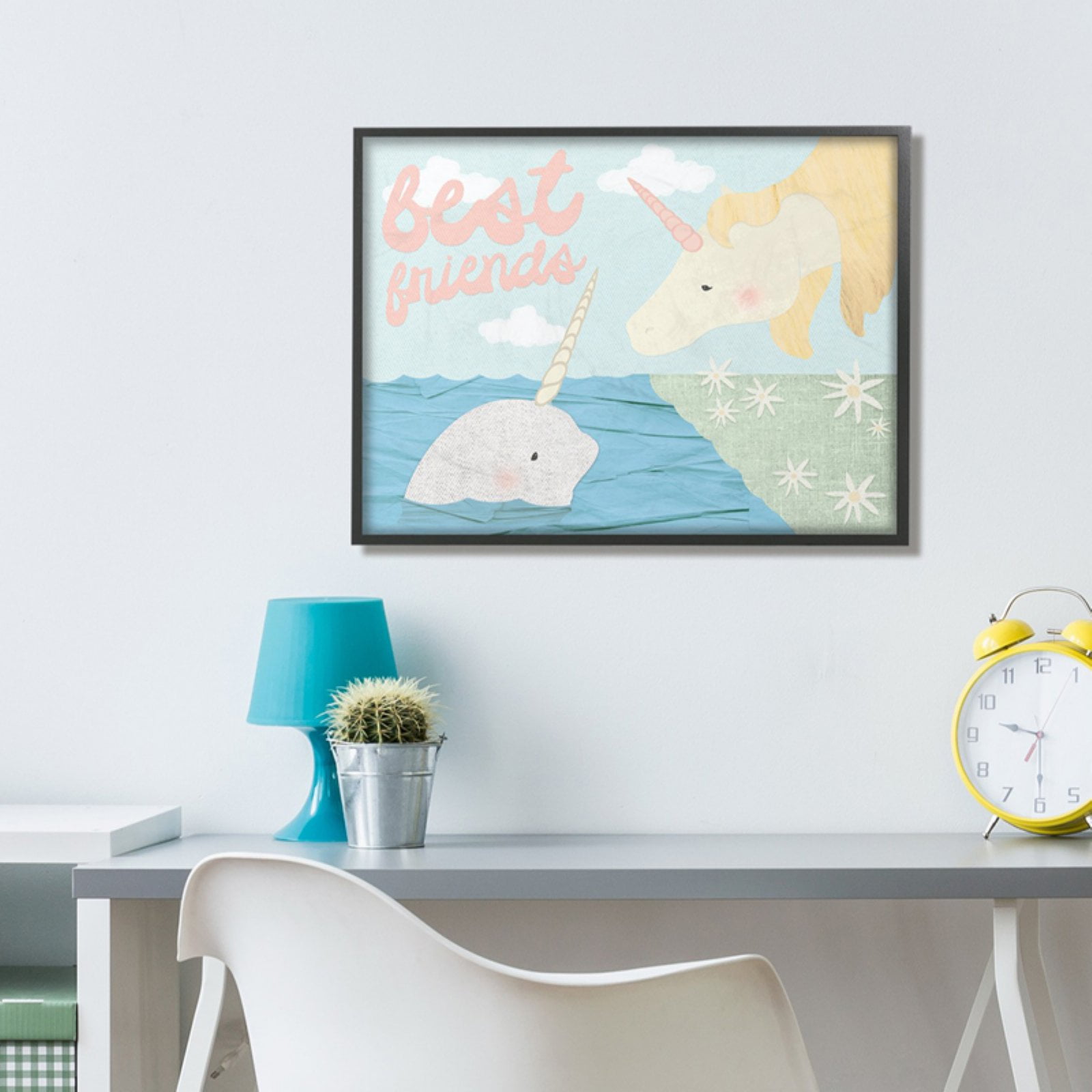 The Kids Room by Stupell Best Friends Narwhal and Unicorn Collage Stretched Canvas Wall Art, 30 x 1.5 x 40