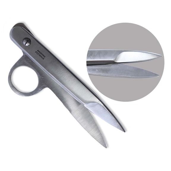 KUTZ 4.5" (11.4 cm) Stainless Steel Thread Nippers | Ergonomic Thumb Ring Grip | Ideal for Sewing, Embroidery, Jewelry Crafting