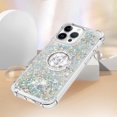 thumbnail image 5 of Funda para iPhone 16 Pro Max con Brillo Líquido Flotante, Purpurina, Parachoques y Anillo Giratorio Soporte, 5 of 5