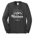 thumbnail image 2 of Matthew 17:20 He Moves Mountains | Mens Christian Long Sleeve T-Shirt, Charcoal, Large, 2 of 3
