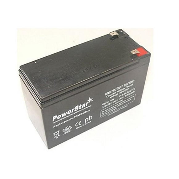 PowerStar AGM1275F2-20 12V 7.5Ah Batterie Remplace Tempête 12V7.5Ah-Tr7.5-12A-Tr7.2-12A