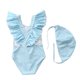 thumbnail image 4 of Odeerbi 2-24 Meses Traje de Baño de Una Sola Pieza Para Niñas Con Sombrero de Sol Traje de Baño de Verano Con Impresión Linda, 4 of 5