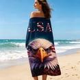thumbnail image 3 of ZhangC 4th of July Patriotic Beach Towel, 30x60 Inch American Flag Beach Towel, Red White and Blue Patriotic Comfortable Soft Highly Absorbent Towel for Beach Pool Gym Travel Vacation, 3 of 6