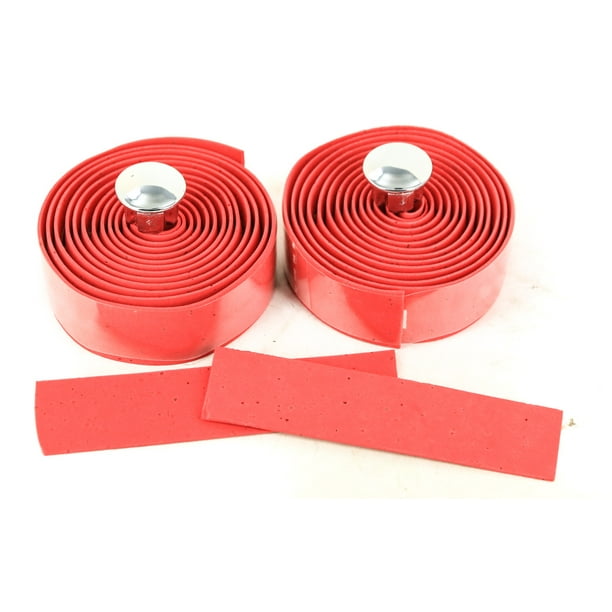 Road Bike Bicycle Red Cork Handlebar Tape with End Plugs NEW Walmart