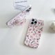 thumbnail image 3 of Funda de teléfono con diseño de conejo floral rosa compatible con iPhone 13 Pro, bonita funda de dibujos animados de conejo coreano 3D con soporte para mujeres y niñas., 3 of 8