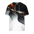 thumbnail image 3 of WXLWZYWL Plus Size Mens Boys Hoodie Short Sleeve Drawstring Casual Pullover Hooded T-Shirt 3D Line Colorful Graphic Printed Light Weight Casual Shirts Black M, 3 of 4