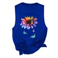 thumbnail image 4 of CEHVOM Womens Tank Tops Casual Loose Fit Plus Size Sunflower Printed Tee Shirts, 4 of 5