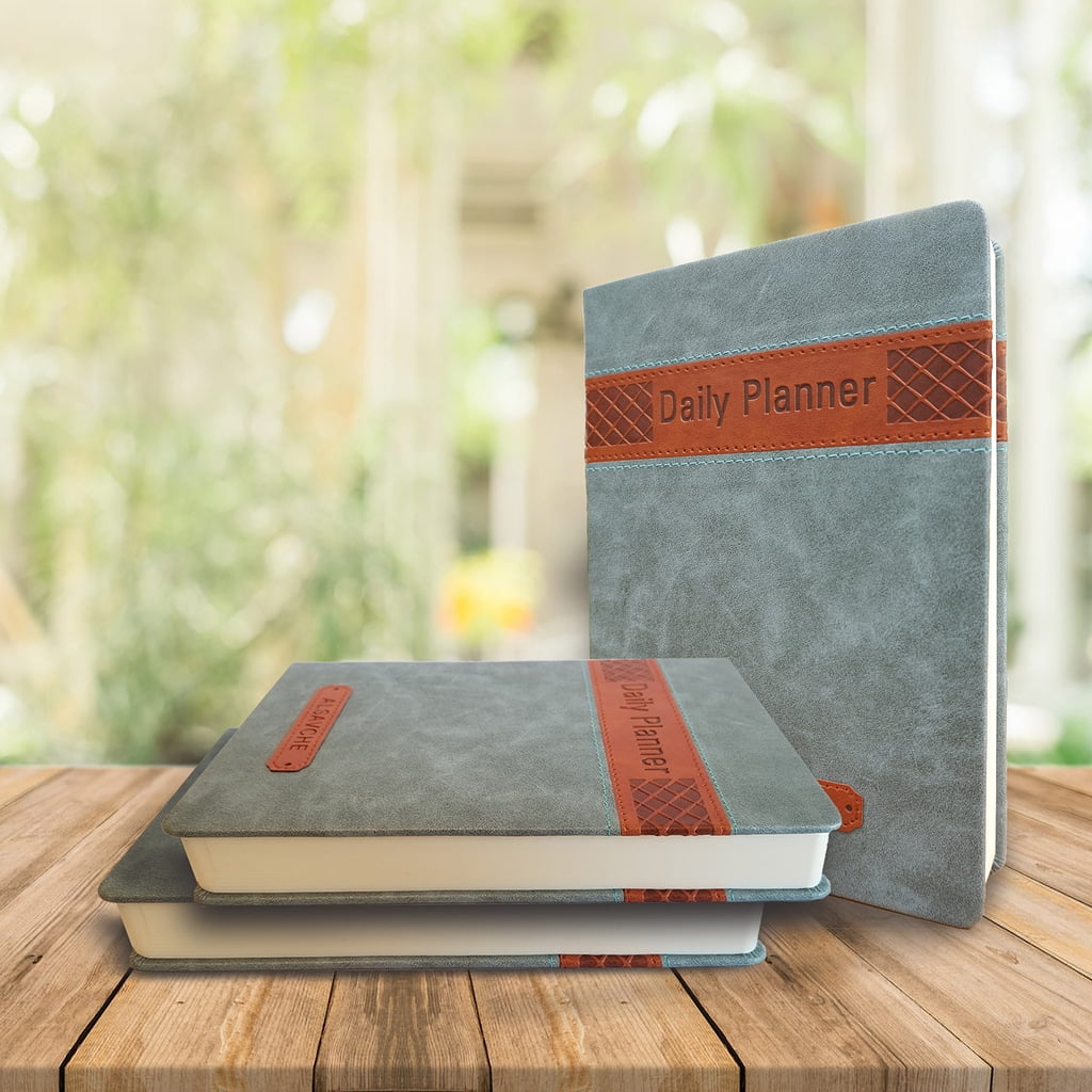 ALSAVCHE Daily Planner, All in One, Organizer, Journal, Diary, Page for every day, 432 pages Undated Daily, Monthly, Yearly Motivational Notebook, Appointments, To-Do 5.5'x7.5'