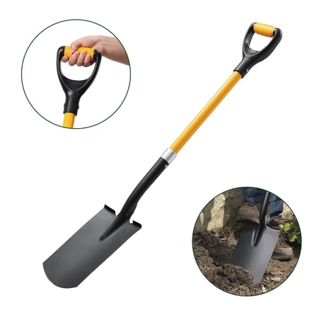 FENHRTVM Shovel Digging  Hole, 42in Comfortable D-Handle Garden Spade Made by Blake Steel,4.4LBS
