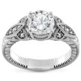 thumbnail image 1 of 1 1/10ct Diamond Round Vintage Engagement Ring 14k White Gold, 1 of 3
