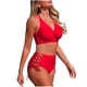 thumbnail image 2 of Trajes de baño Tankini Amzcrzy para mujer , moda, sin mangas, bikini sólido, traje de baño push-up, traje de baño acolchado, blusa, pantalones, cuello en V, nudo frontal, conjuntos de dos piezas, 2 of 8