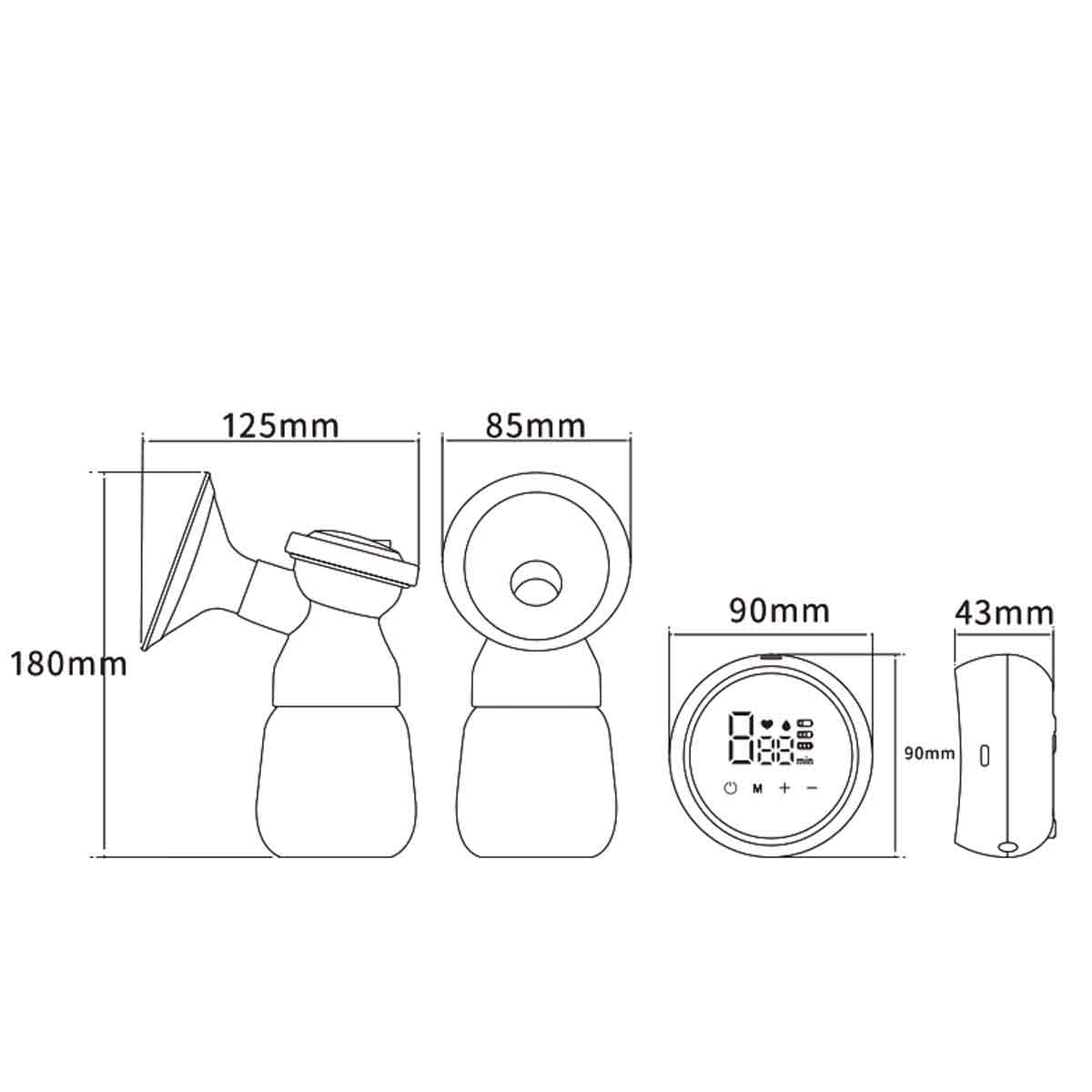 Smart Nursing Assistant: Double Breast Pump With LCD Display, Rechargeable Via USB, Anti-Backflow Design For Safe And Efficient Pumping