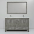 thumbnail image 4 of Jacques 60" W Distressed Grey Double Vanity, Cultured Marble Top, Faucet Set, & 58" Mirror, 4 of 8