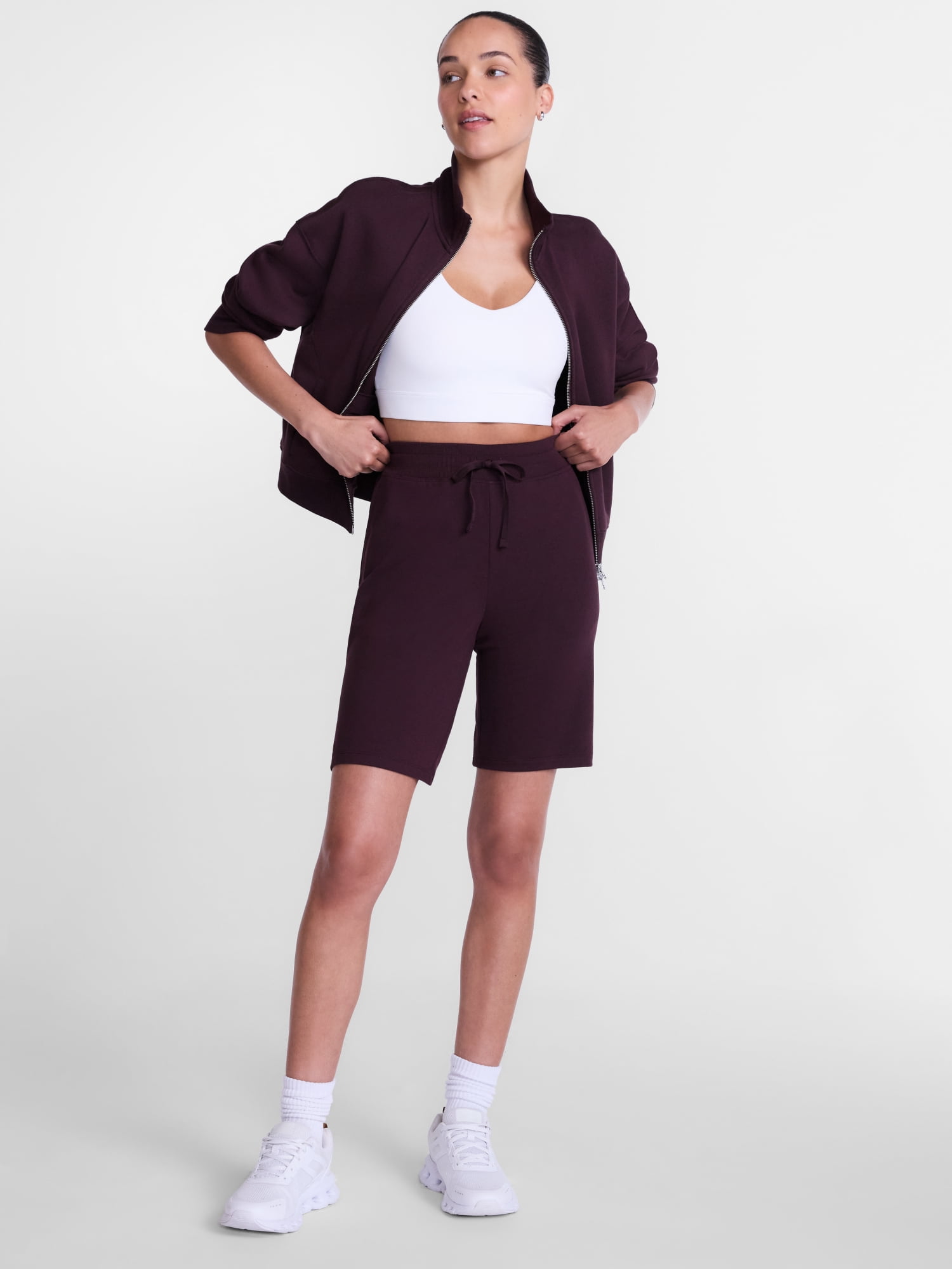 Athletic Works Women's French Terry Bermuda Shorts, 9" Inseam, Sizes XS-XXXL
