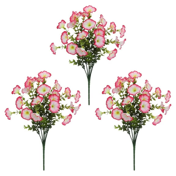 Miogawg 3 Pcs Artificial Flowers, Artificial Morning Glory Flowers, Faux Silk Flower Plants For Garden Porch Yard Indoor Outdoor Planter Arrangement Decoration