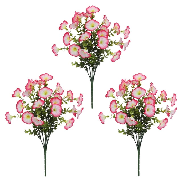 Outdoor Artificial Flowers | 3 Piece Set of Realistic Fake Flowers for Garden Decor and Patio Arrangements | Silk Flowers for Outdoor Use in Planters and Window Boxes