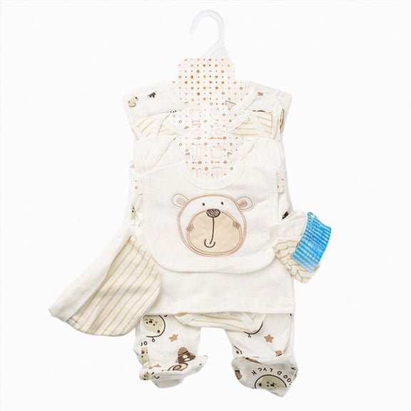 Zuwimk Organic Cotton Baby Clothes Unisex Layette Gift Set for Boys and Girls 8-Piece New Born Essentials(A126-White)