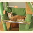 thumbnail image 6 of Pefilos 71" Large Cat Tree Tower for Indoor Cats, Multi-Level Cat Tree House with Padded Perches, Scratcher, Hammock, 2 Cozy Cat Condos and Scratching Posts, Green, 6 of 7