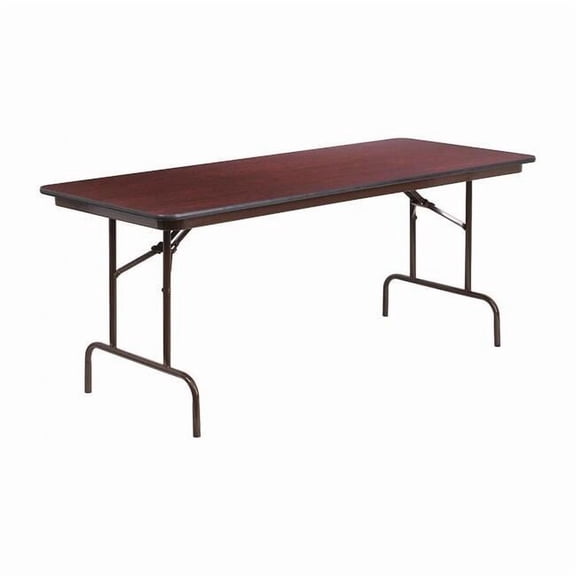 Flash Furniture 6' Melamine Laminate Folding Banquet and Event Table, Mahogany
