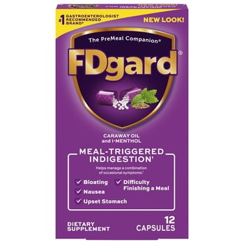 FDgard Dietary Supplement to Help Manage Meal-Triggered Indigestion, 12 s
