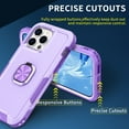 thumbnail image 6 of Nalacover For iPhone 14 Pro Slim Case,Luxury Hybrid Hard PC and TPU Rugged Bumper 3-In-1 Rotatable Magnetic Ring Kickstand Four Corner Guard Shockproof Anti-Scratch Back Phone Cover.Purple, 6 of 11