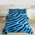 thumbnail image 2 of jejeloiu Neon Zebra Texture Bedding Comforter Set,Zebra Stripes Twin Comforter Sets,Blue Black Bedding Set For Ggirls Kids,Luxury Bedroom Decor Reversible,2-Piece, 2 of 8